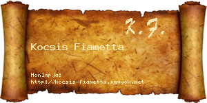 Kocsis Fiametta névjegykártya